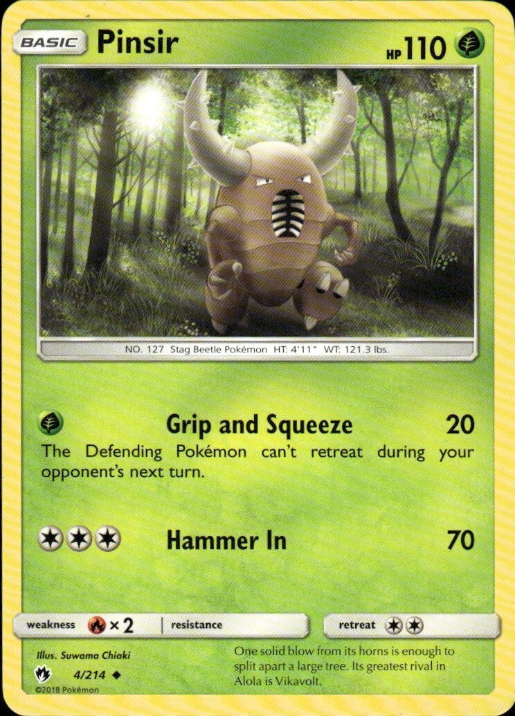 Pinsir Uncommon SM - Lost Thunder 4/214 NM