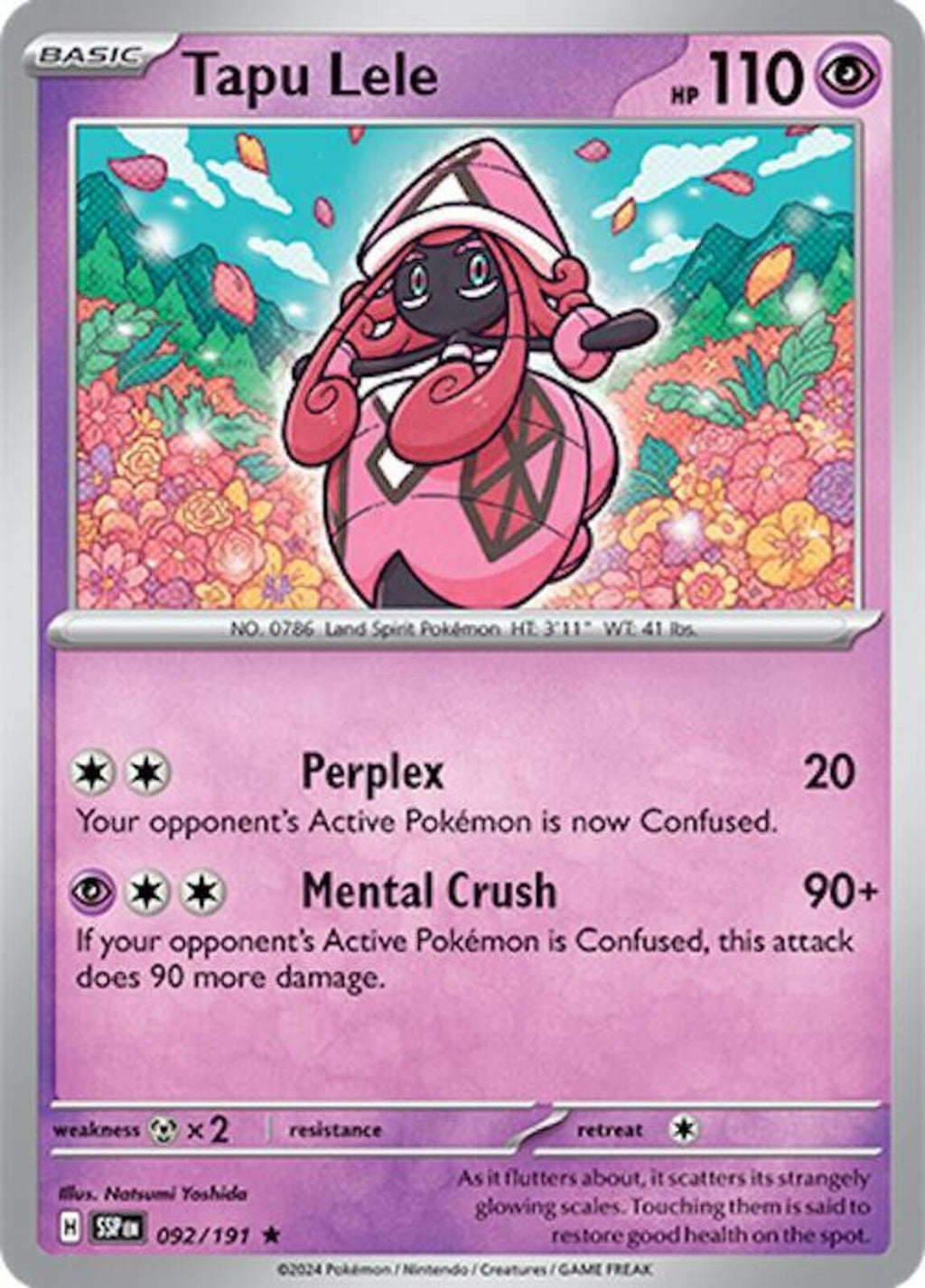 Tapu Lele Holo Rare SV08: Surging Sparks 092/191 NM