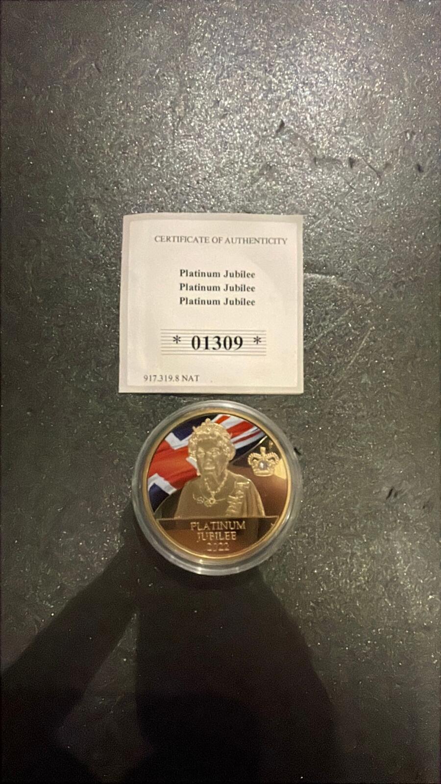 Platinum Jubilee 2022 Gold Plated Commemorative Coin