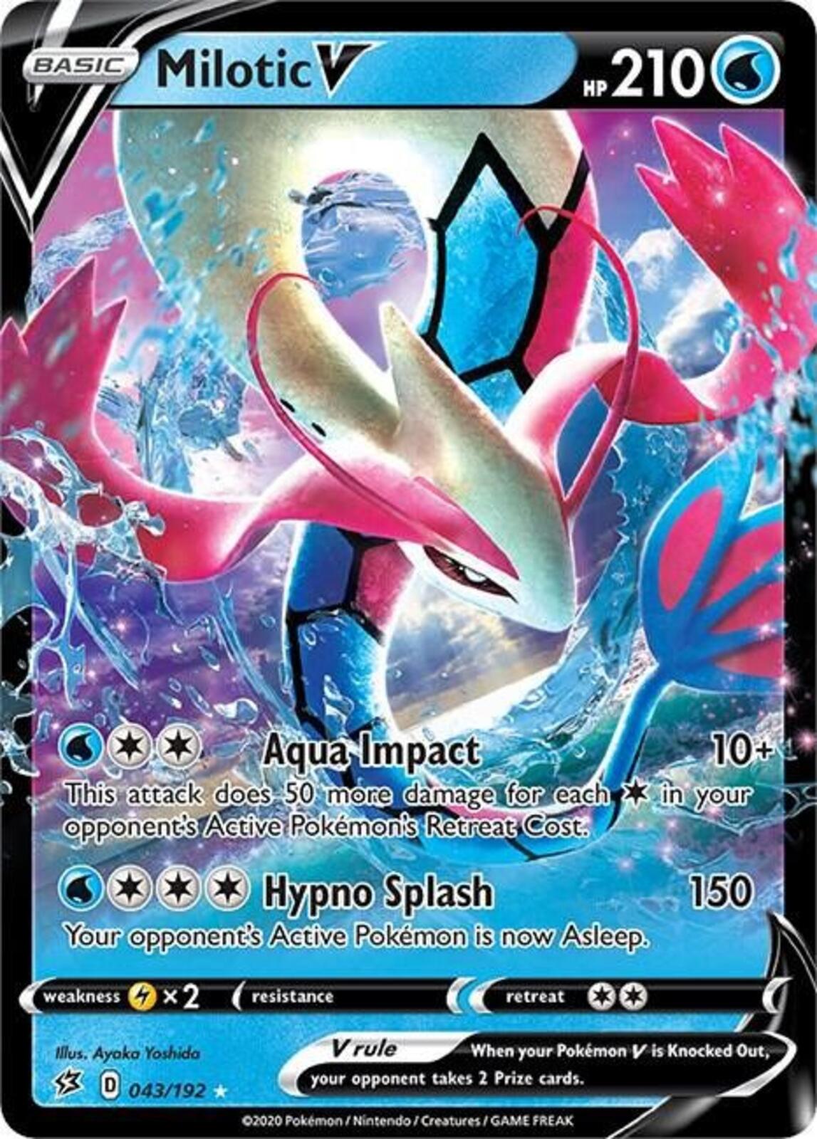 Milotic V Holo Ultra Rare SWSH02: Rebel Clash 043/192 NM