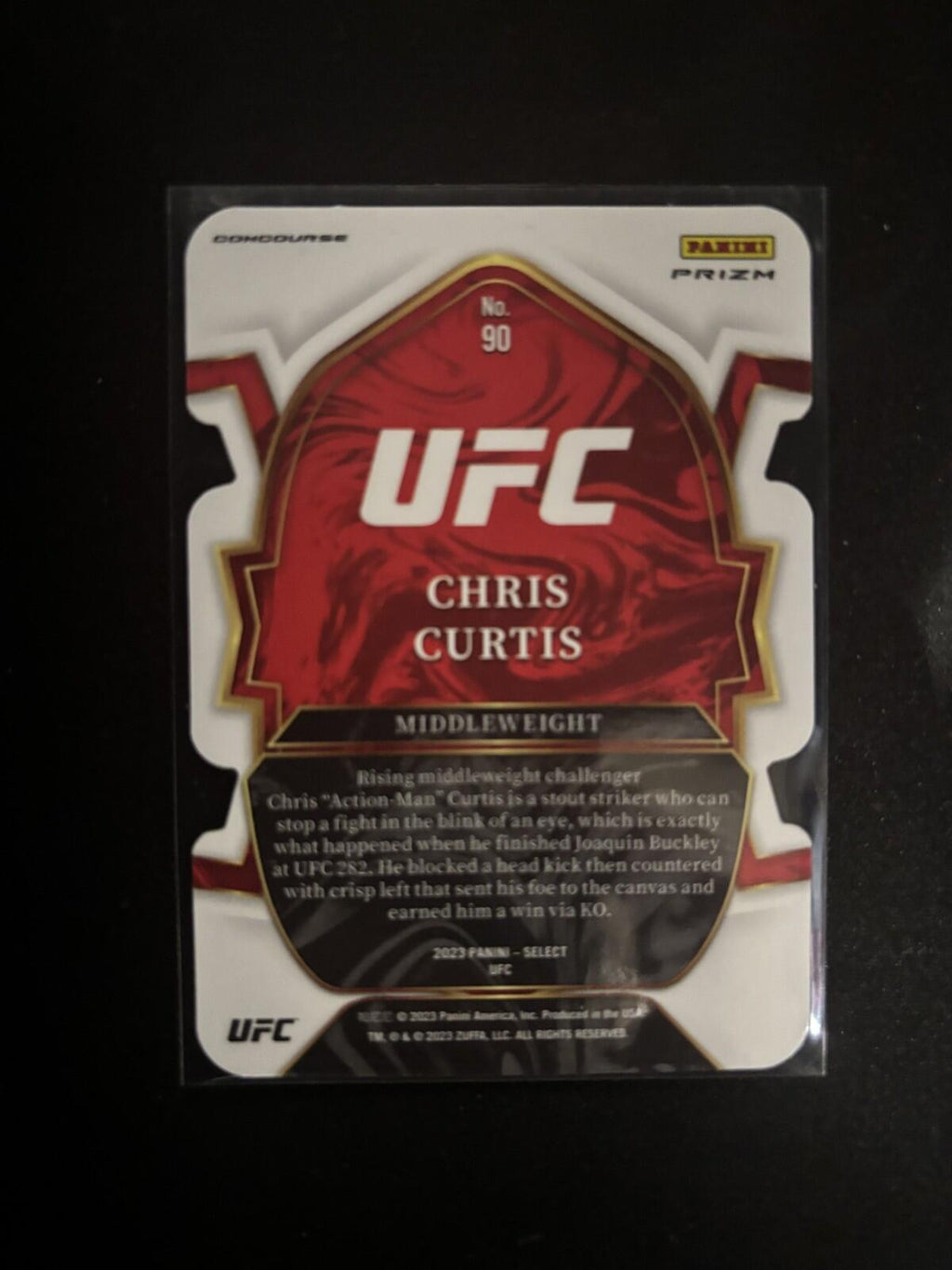 Chris Curtis Silver Prizms Die Cut Panini Select UFC - 90 NM