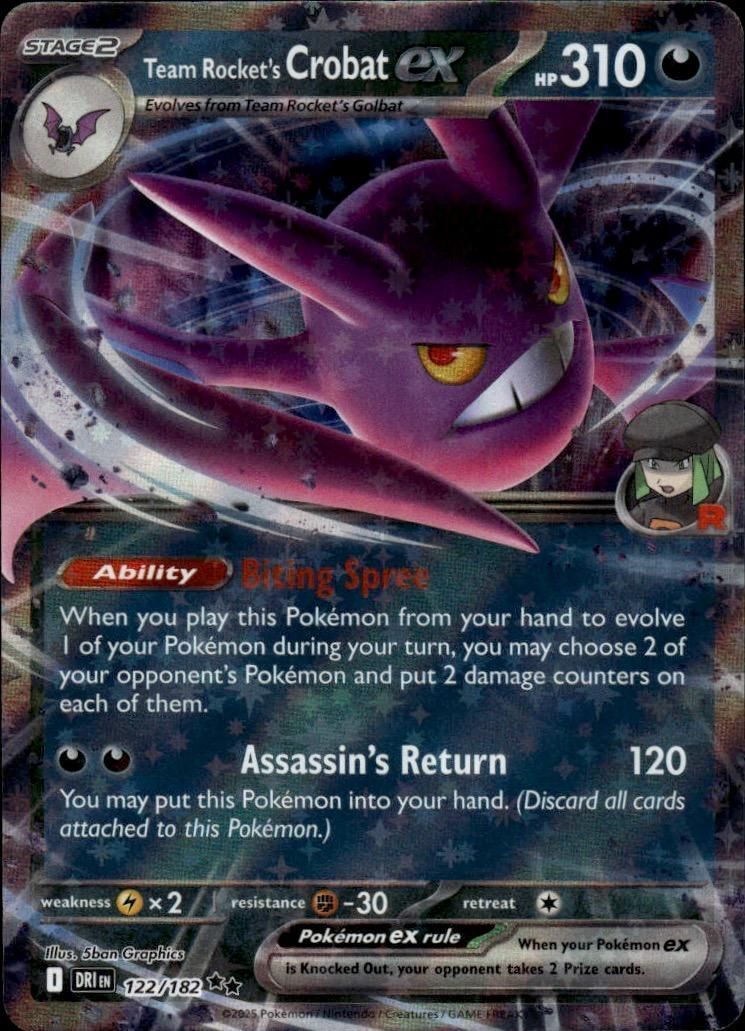 Team Rocket's Crobat ex - Holo Double Rare SV10: Destined Rivals 122/182 NM