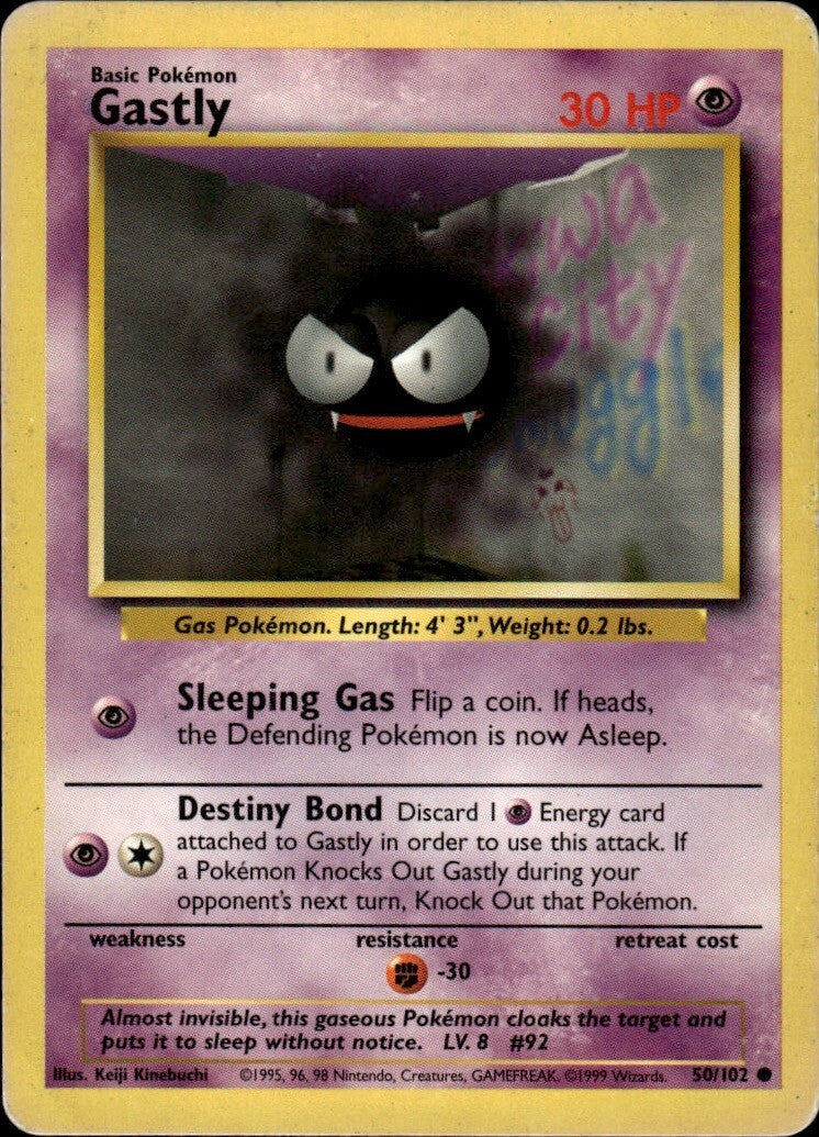 Gastly Common Base Set 050/102 NM