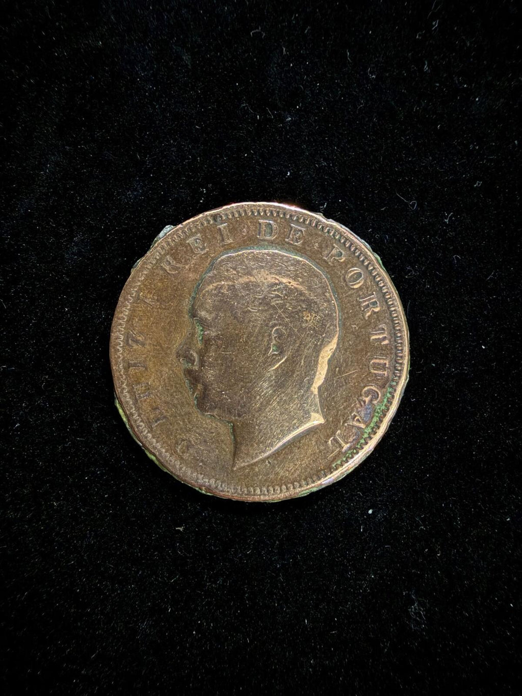 Portuguese 1883 20 Reis Copper Coin
