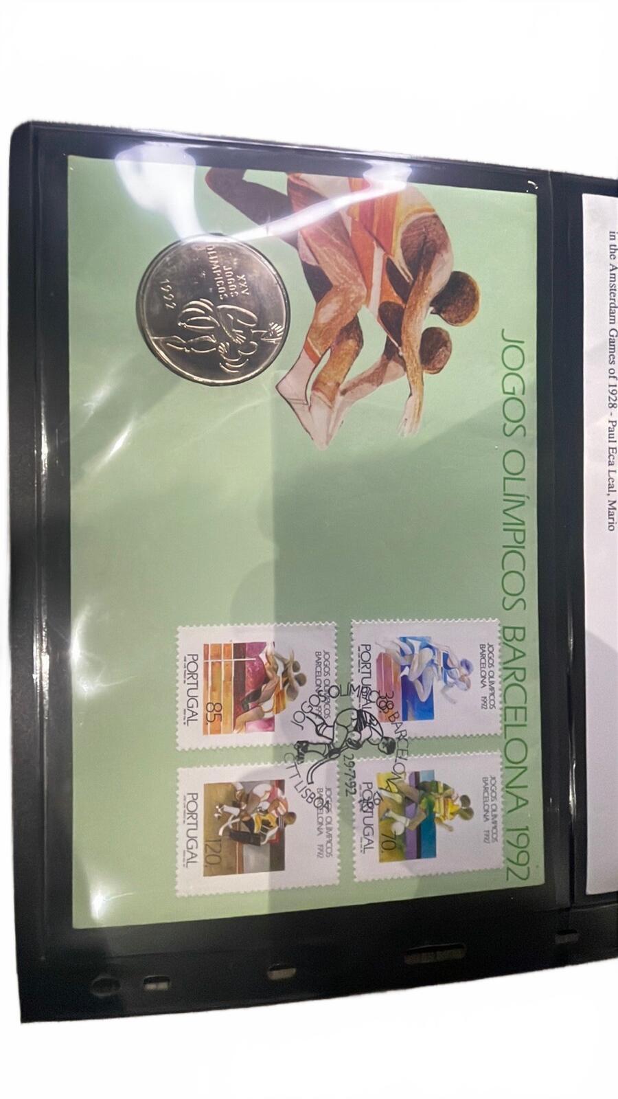 1992 Portugal Olympic Games Commemorative Coin and Stamp Set