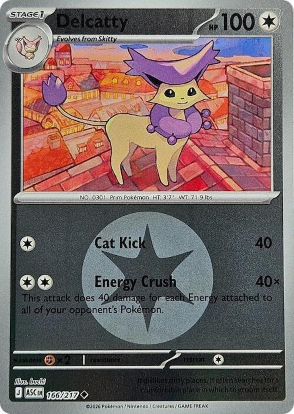 Delcatty Energy Symbol Pattern -Reverse Holo Uncommon ME Ascended Heroes 166/217