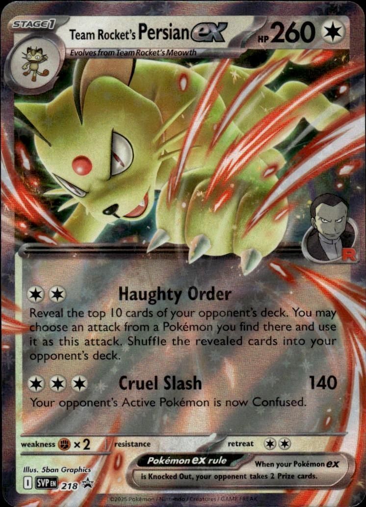 Team Rocket's Persian ex Holo Promo SV: Scarlet & Violet Promo Cards 218 NM