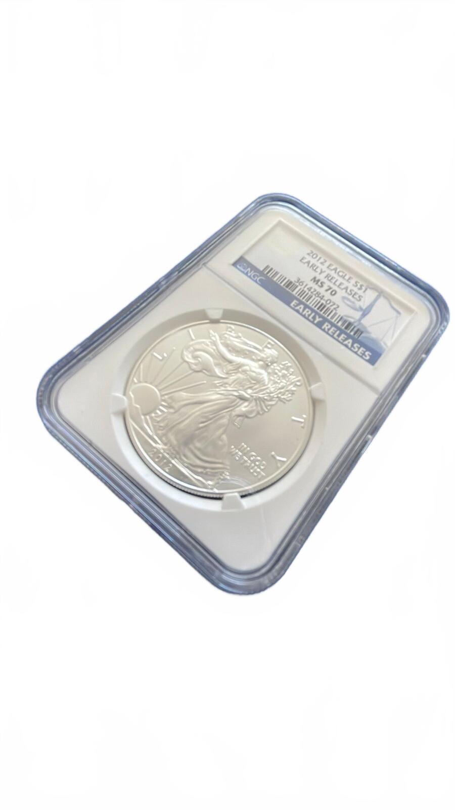 2012 U.S. Mint Silver Eagle MS70 NGC Early Releases Bullion Coin