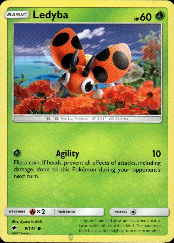 Ledyba Common SM - Burning Shadows 9/147 NM