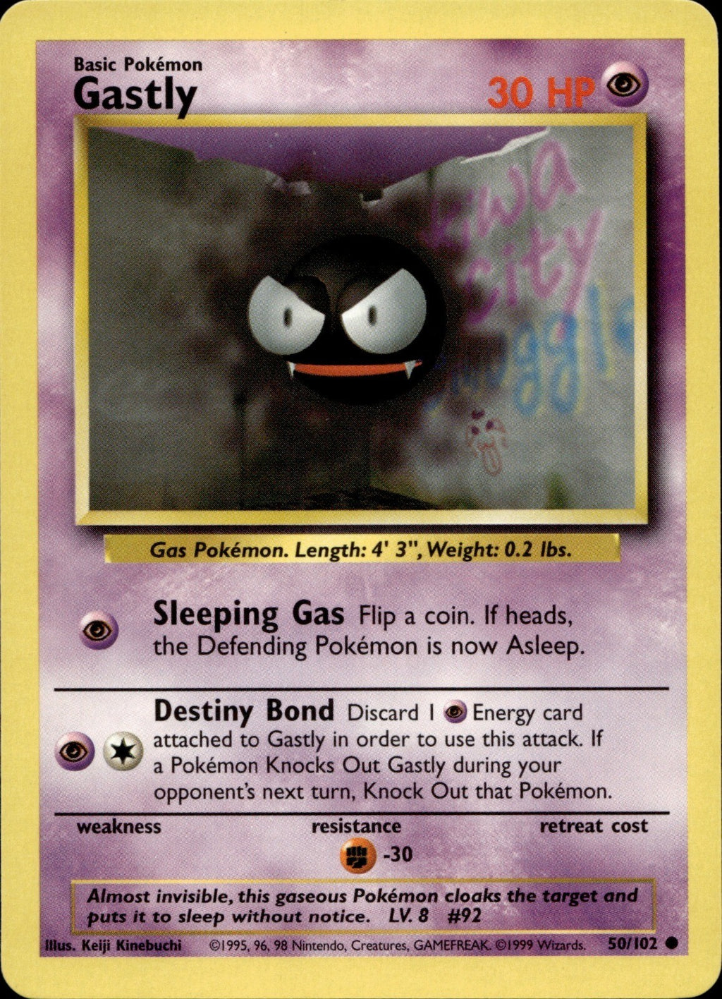 Gastly Common Base Set 050/102 NM