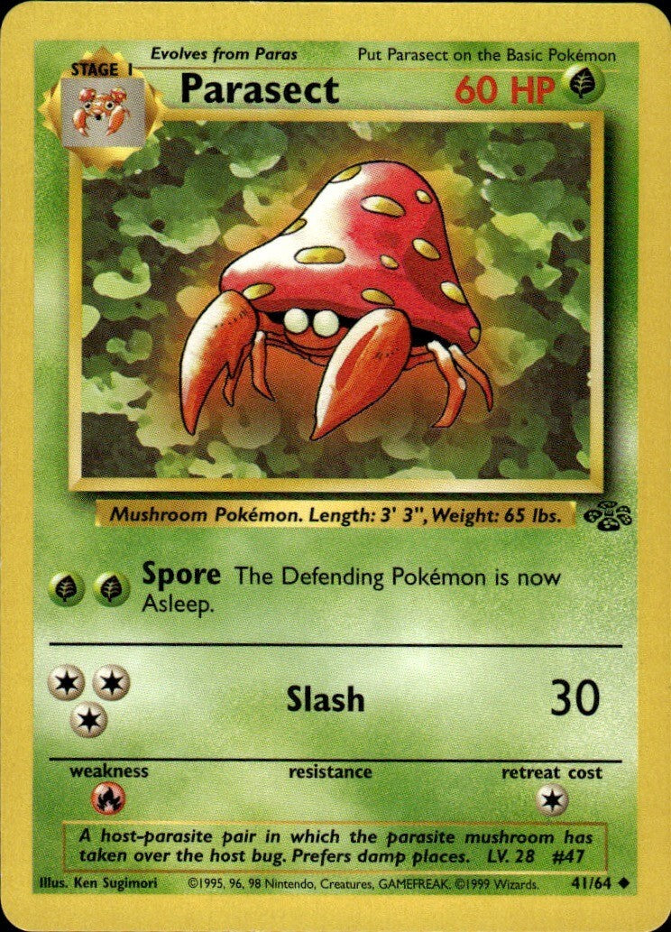Parasect Unlimited Uncommon Jungle 41/64 NM
