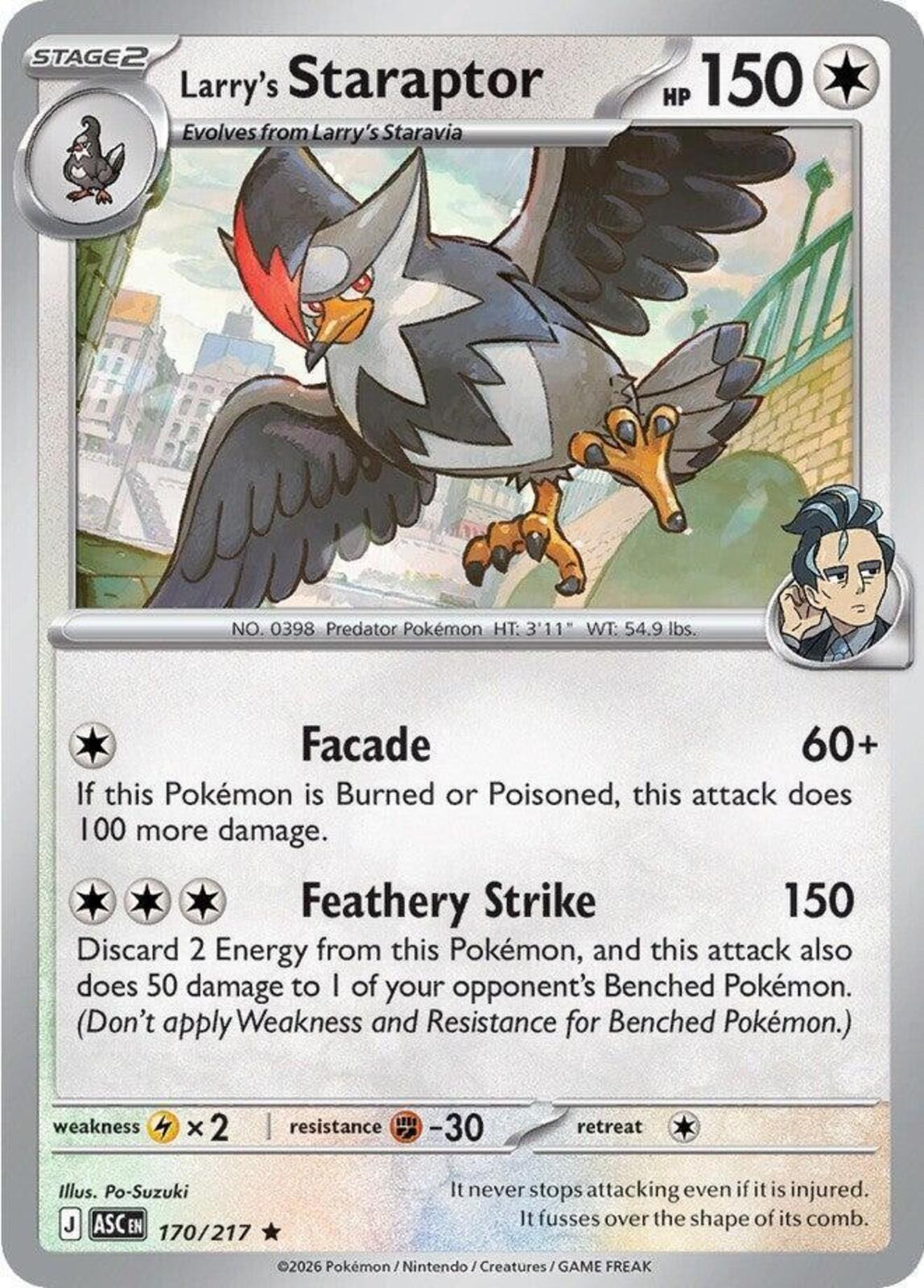 Larry's Staraptor Holo Rare ME: Ascended Heroes 170/217 NM