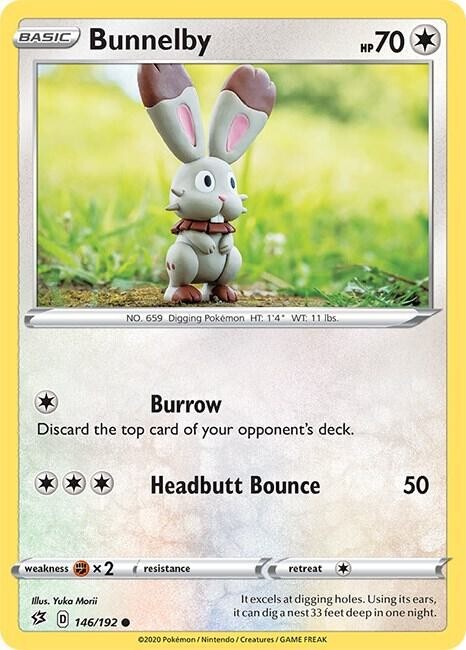 Bunnelby Common - Yuka Morii Art -SWSH02: Rebel Clash 146/192 NM