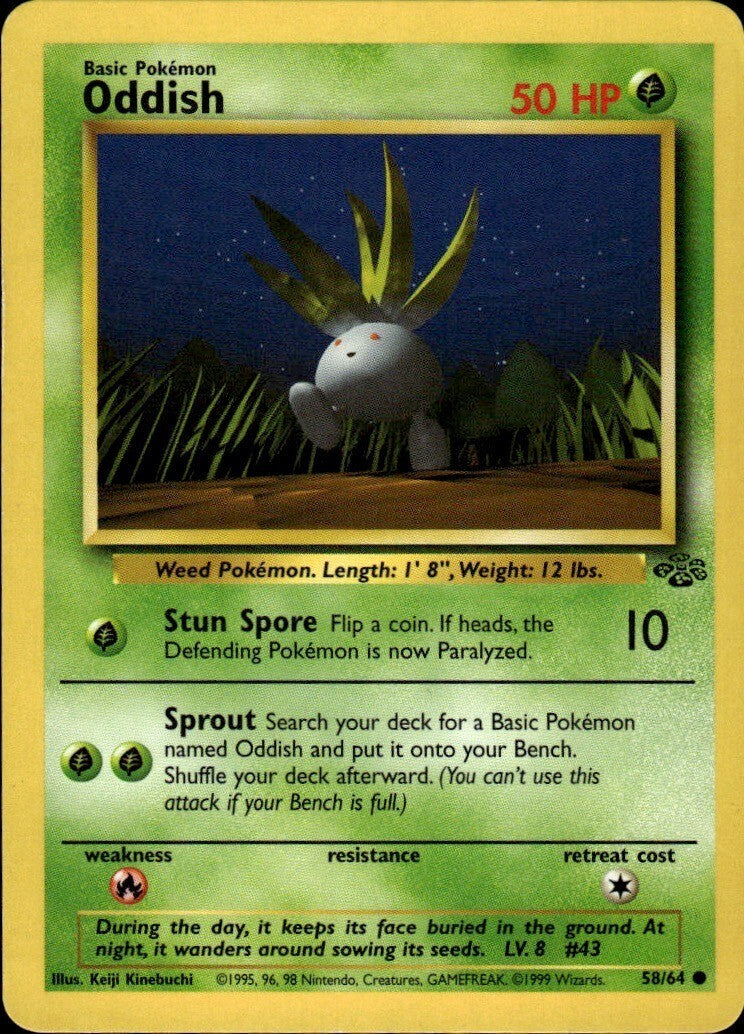 Oddish Unlimited Common Jungle 58/64 NM