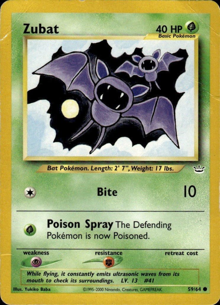 Zubat Unlimited Common Neo Revelation 59/64 NM