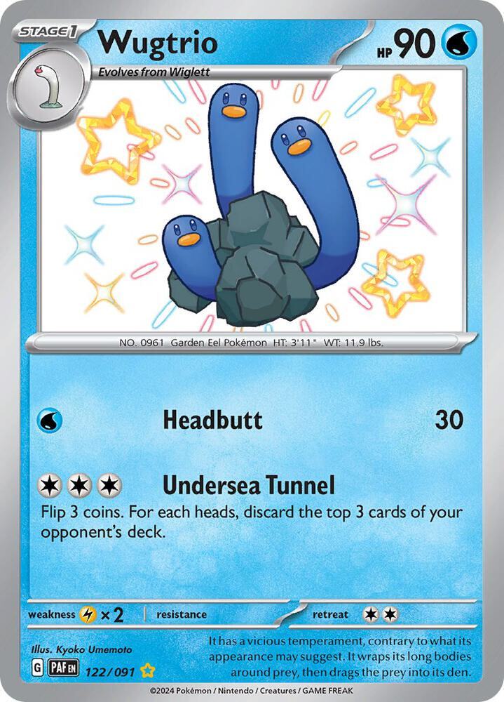 Wugtrio Holo Shiny Rare SV: Paldean Fates 122/091 NM