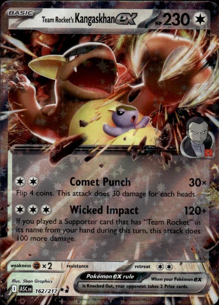 Team Rocket's Kangaskhan ex Holo Double Rare ME: Ascended Heroes 162/217 NM