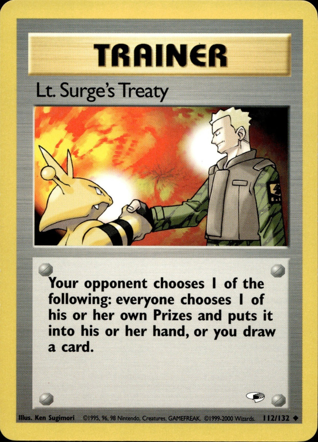 Lt. Surge's Treaty Unlimited Uncommon Gym Heroes 112/132 NM