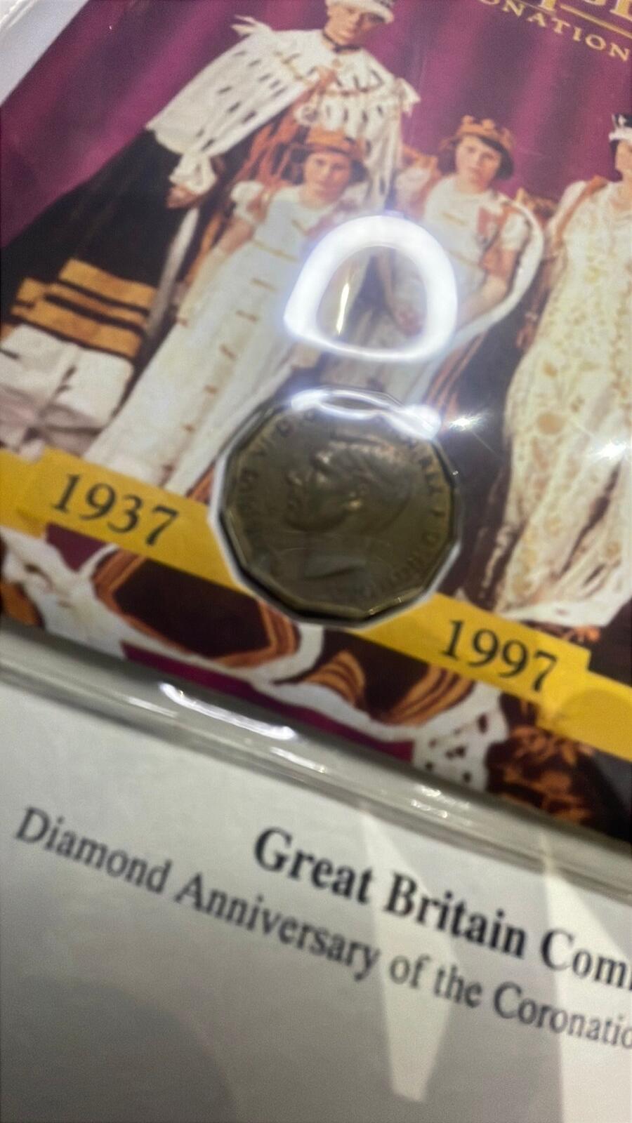Great Britain King George VI Diamond Jubilee Commemorative Coin Cover 1997