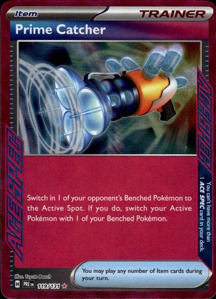 Prime Catcher Holo ACE SPEC Rare SV: Prismatic Evolutions 119/131 NM