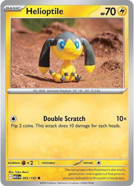 Helioptile Reverse Holo Common - Yuka Morii - ME01: Mega Evolution 052/132 NM