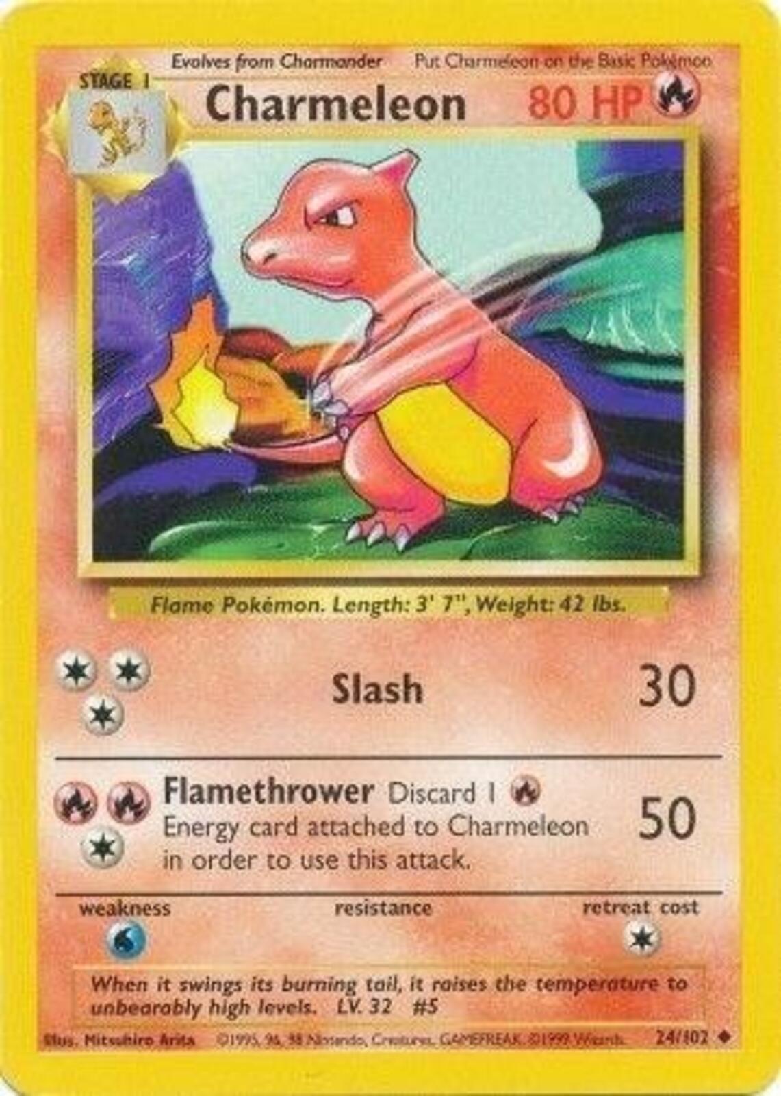 Charmeleon Uncommon Base Set 024/102 NM