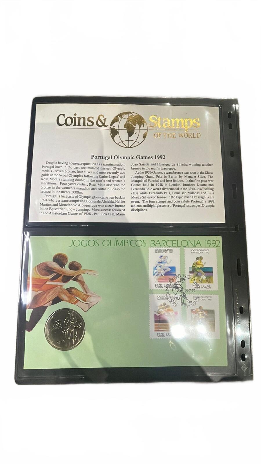 1992 Portugal Olympic Games Commemorative Coin and Stamp Set