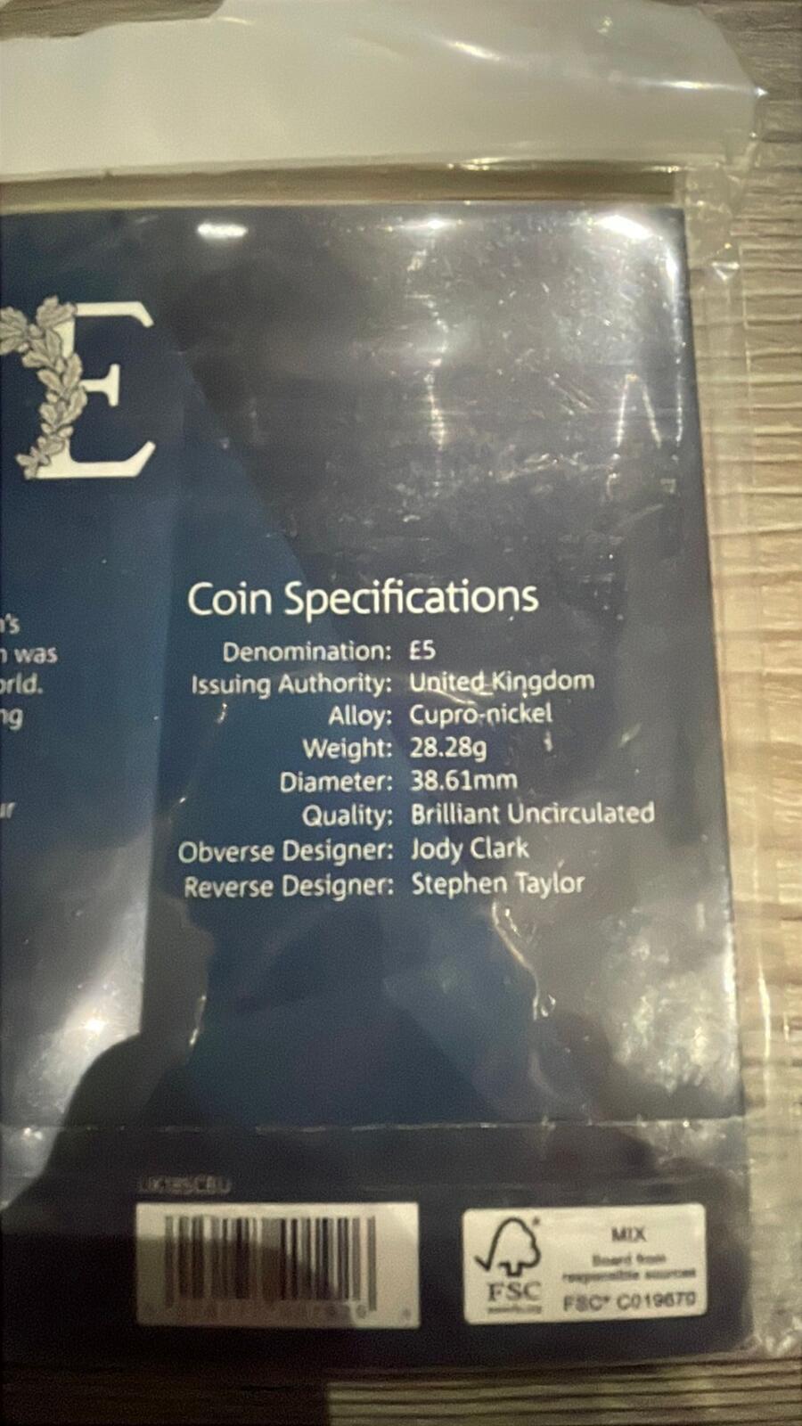 The Royal Mint 2018 £5 Coin 65th Anniversary of Queen's Coronation