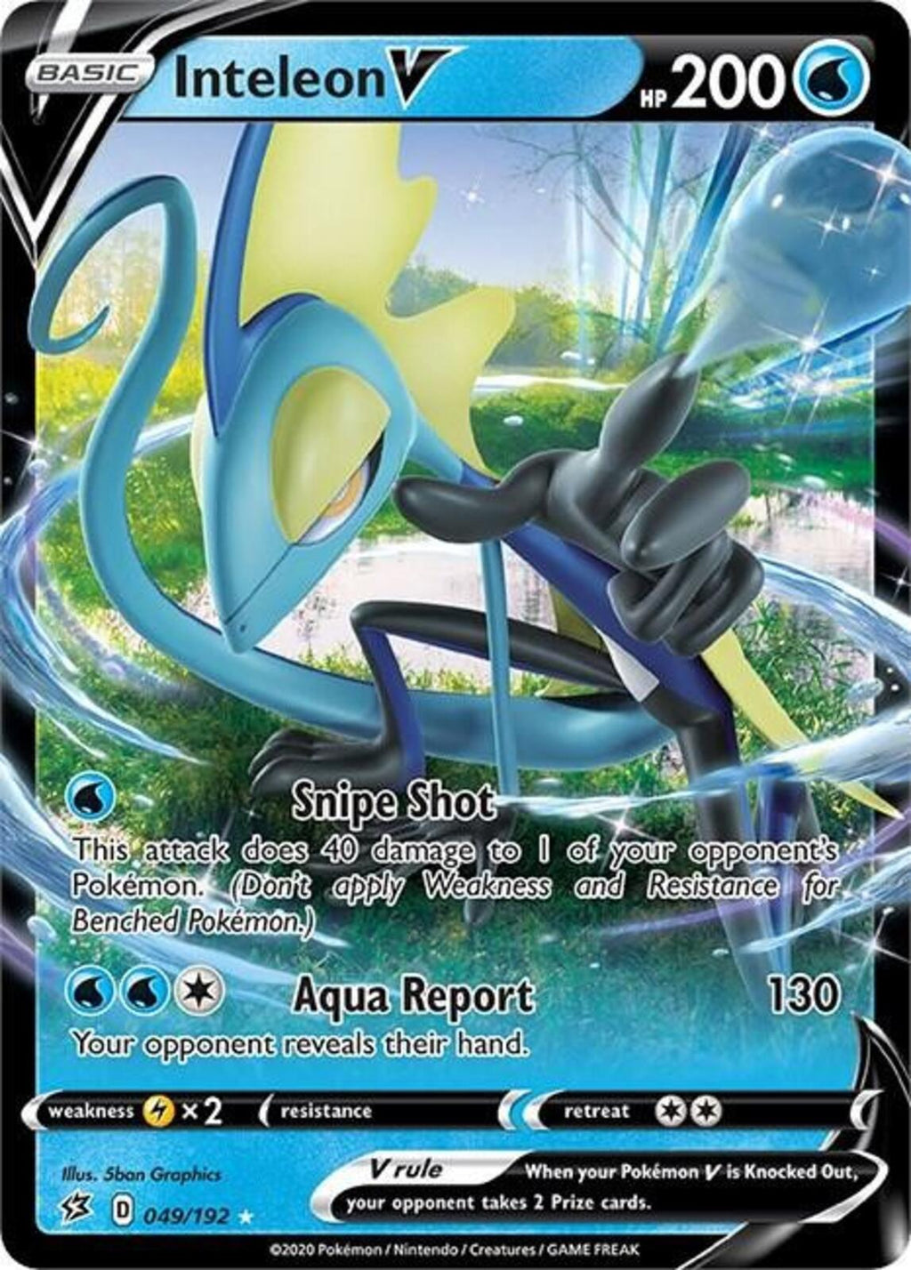 Inteleon V Holo Ultra Rare SWSH02: Rebel Clash 049/192 NM