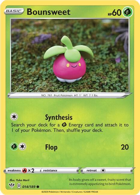 Bounsweet Common - Yuka Morii Art - SWSH03: Darkness Ablaze 014/189 NM