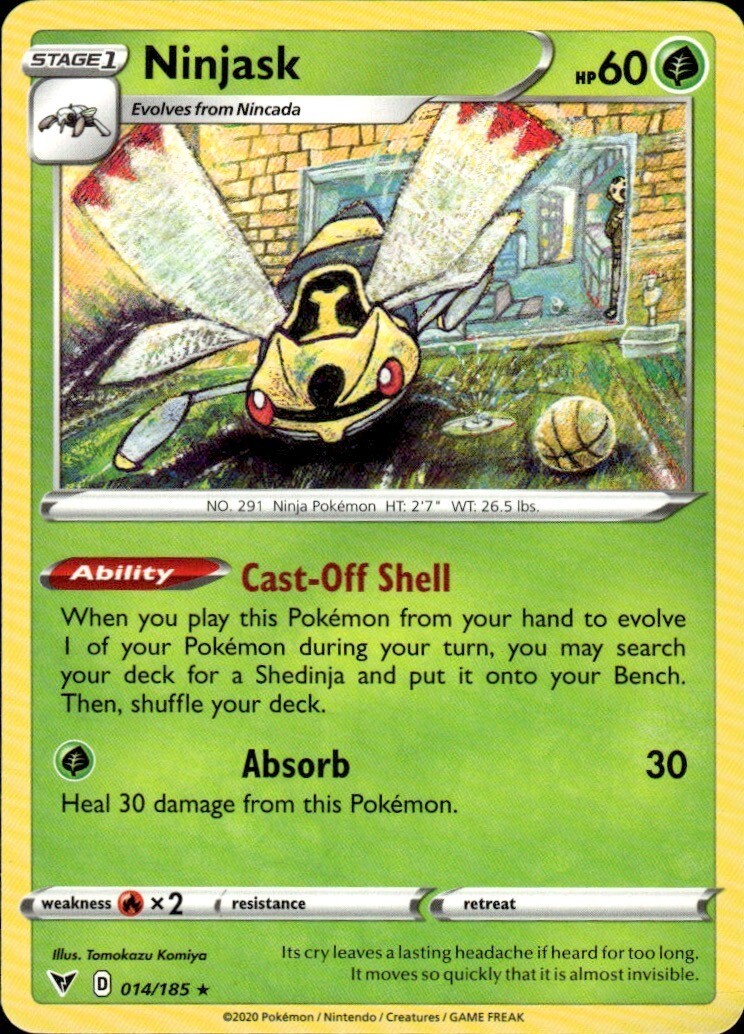 Ninjask Rare SWSH04: Vivid Voltage 014/185 NM