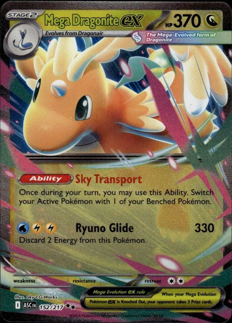 Mega Dragonite ex Holo Double Rare ME: Ascended Heroes 152/217 NM