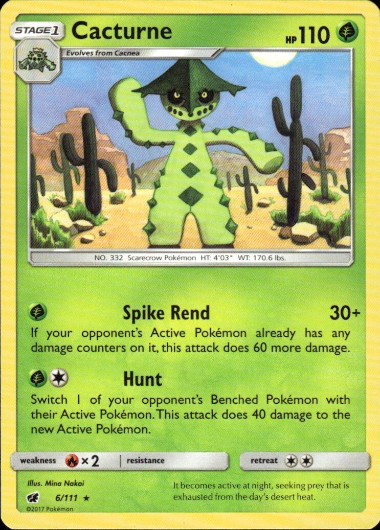 Cacturne Rare SM - Crimson Invasion 6/111 NM