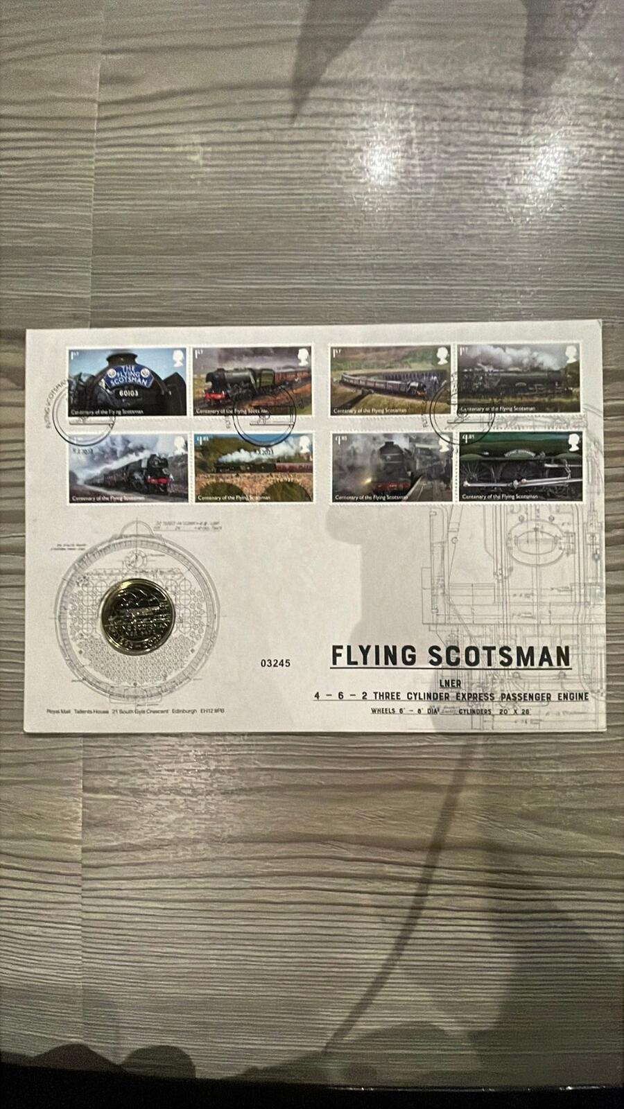 The Royal Mint Flying Scotsman Commemorative Coin Set with Stamps