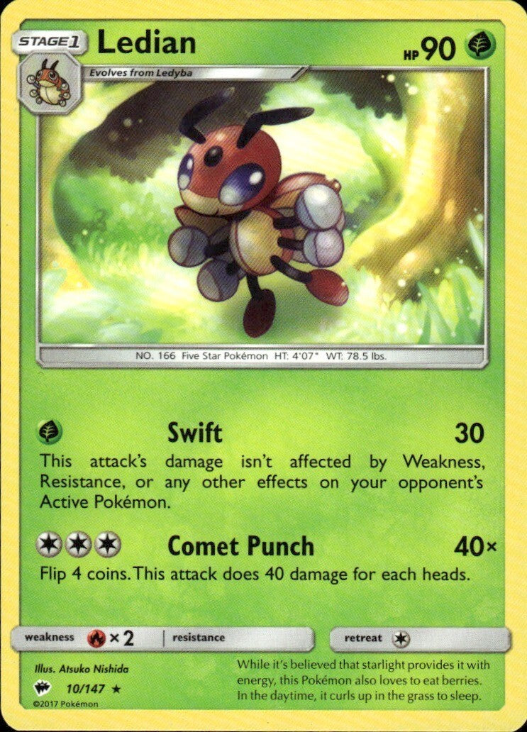 Ledian Rare SM - Burning Shadows 10/147 NM