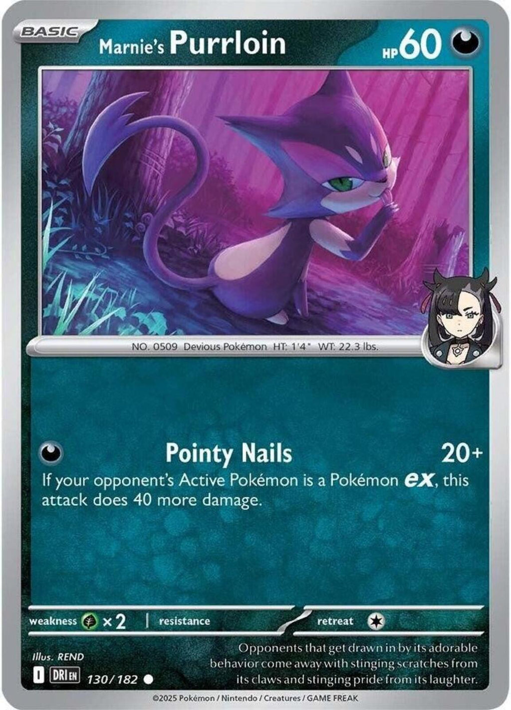 Marnie's Purrloin Common SV10: Destined Rivals 130/182 NM