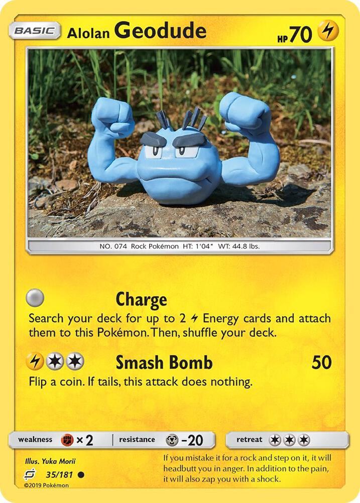 Alolan Geodude - Yuka Morii Art - (35) Common SM - Team Up 35/181 NM