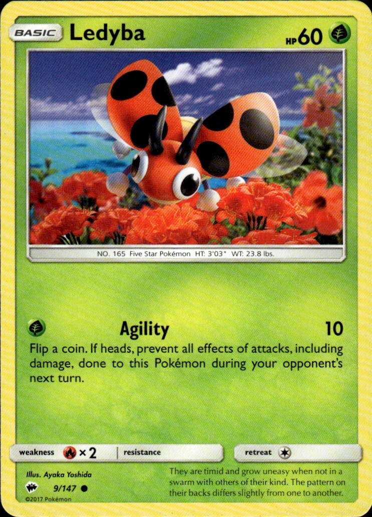 Ledyba Common SM - Burning Shadows 9/147 NM