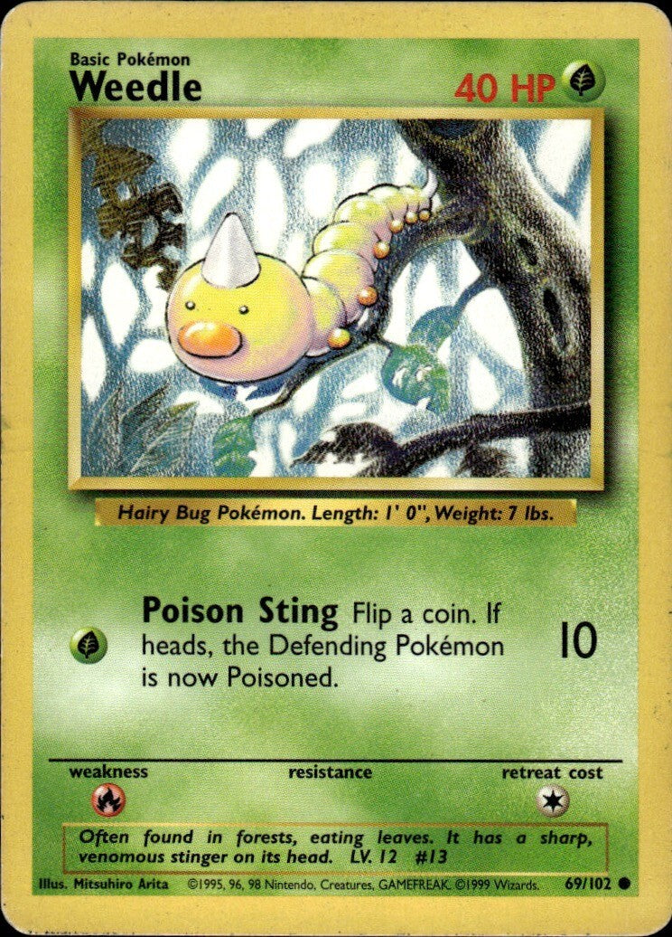 Weedle Common Base Set 069/102 NM