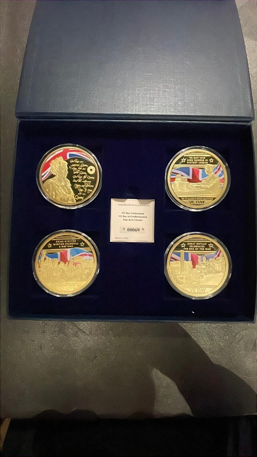 VE Day Celebration Commemorative Proof Coin Set with Certificate