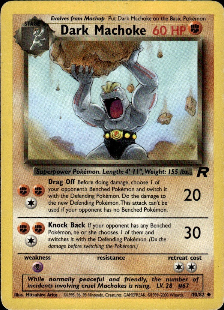 Dark Machoke Unlimited Uncommon Team Rocket 40/82 NM