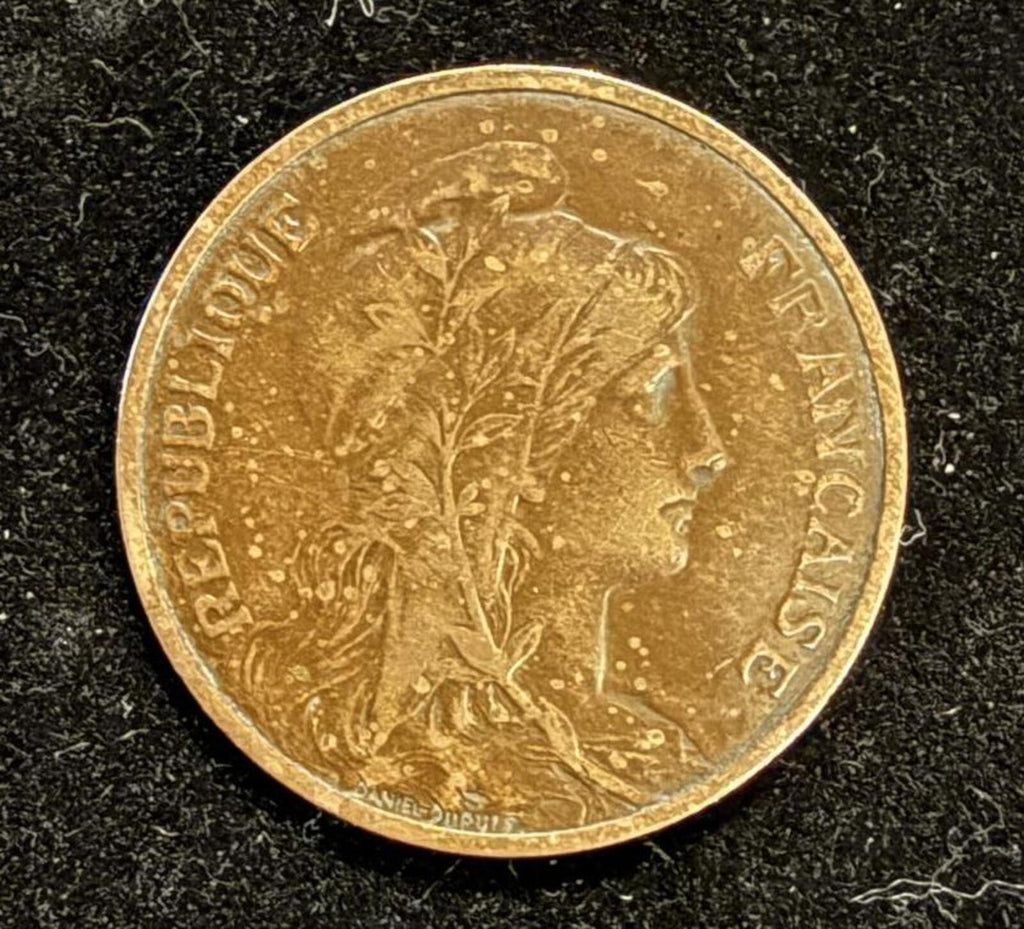 1904 French 5 Centimes Coin