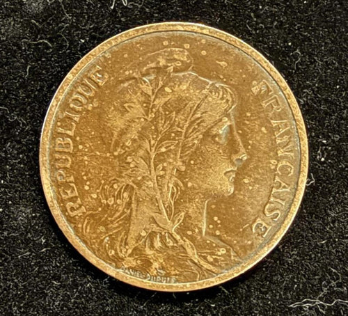 1904 French 5 Centimes Coin