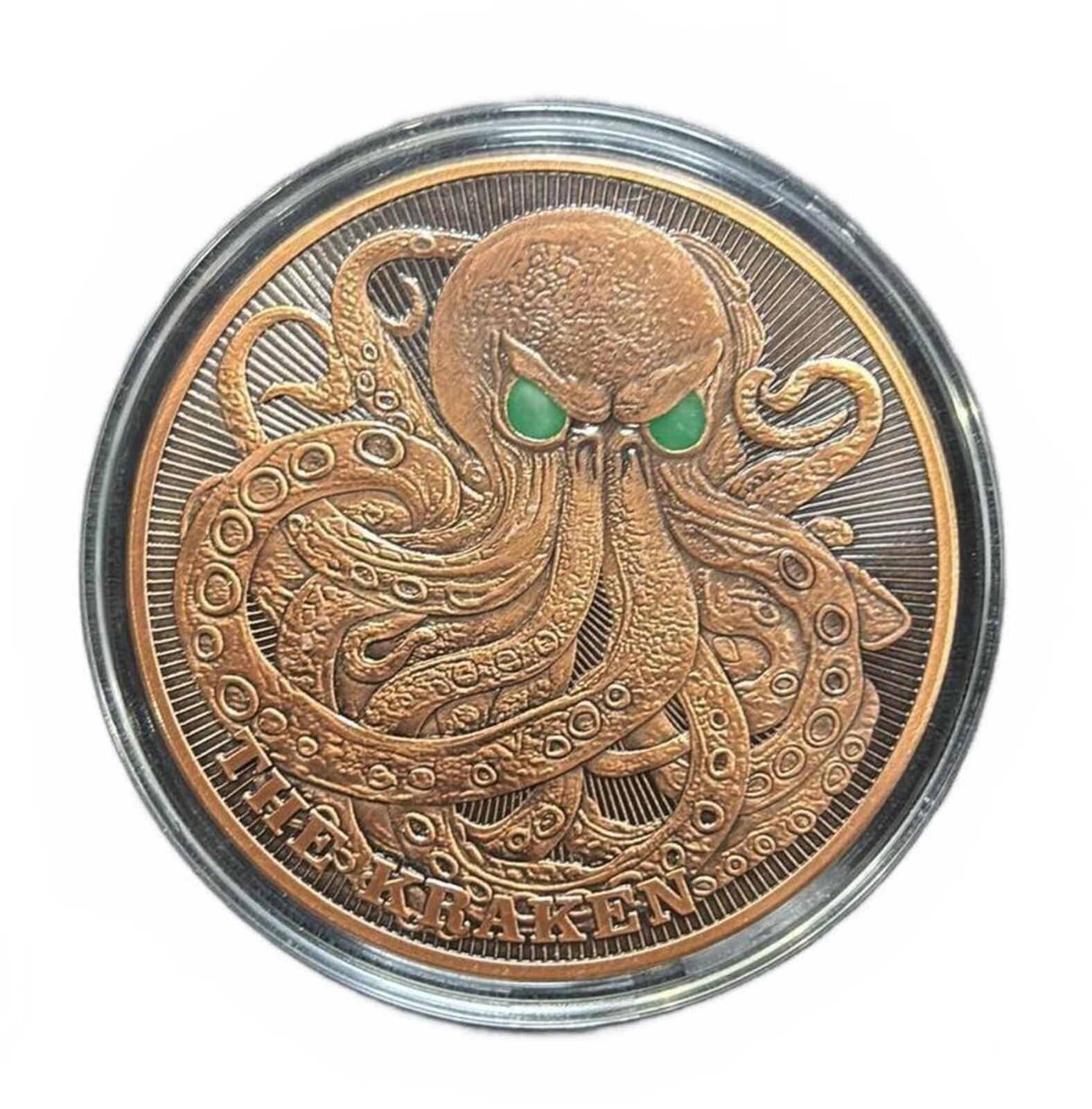 5 Ounce .999 Fine Copper The Kraken Coin