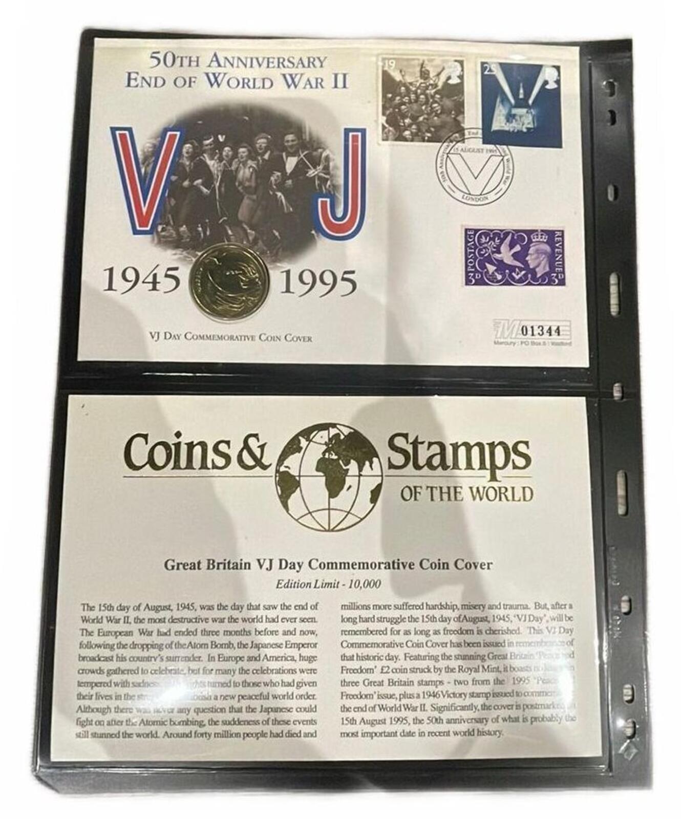 50th Anniversary VJ Day Commemorative Coin Cover 1995