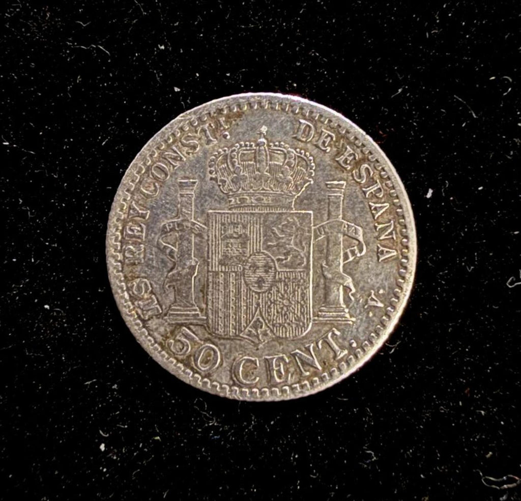 1904 25 Centimes / 50 Cent Spain Coin