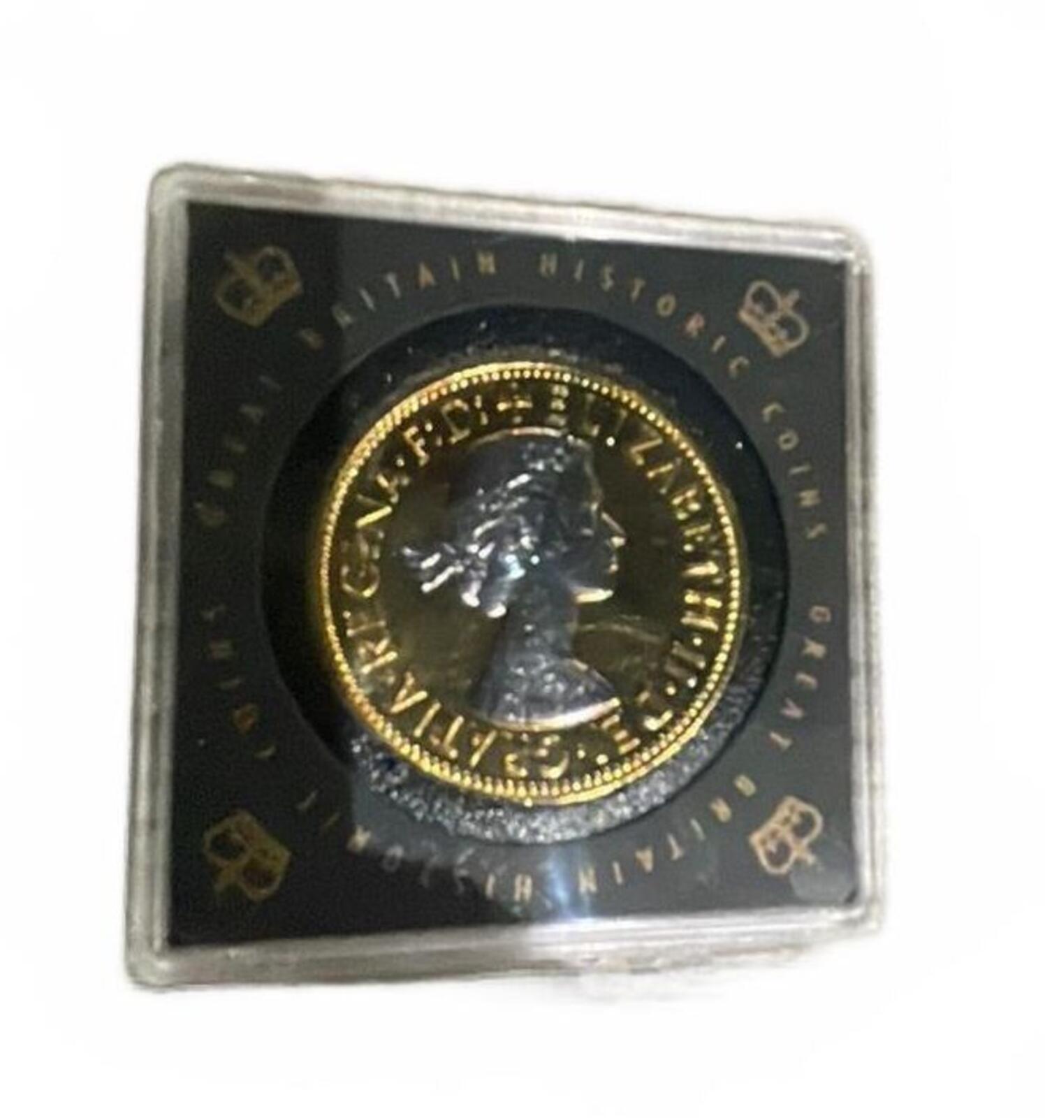 1967 plated one penny in display case