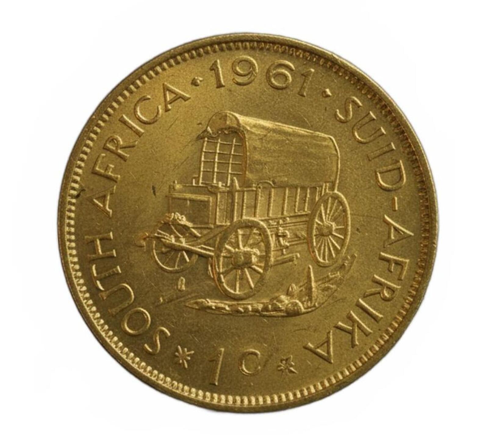 Various 1961 South African 1-Cent Brass Coin