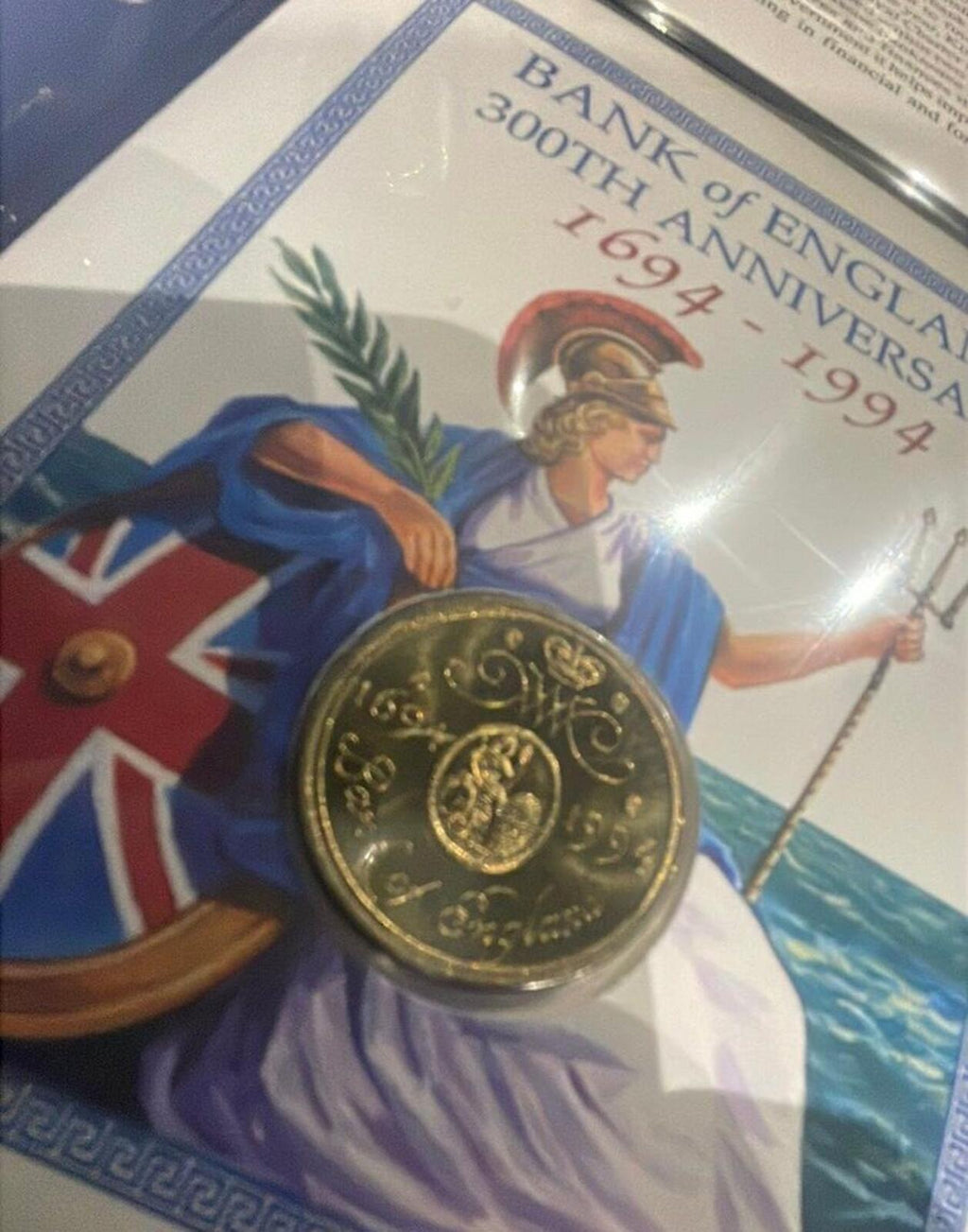 Bank of England 300th Anniversary Commemorative Coin Cover 1994