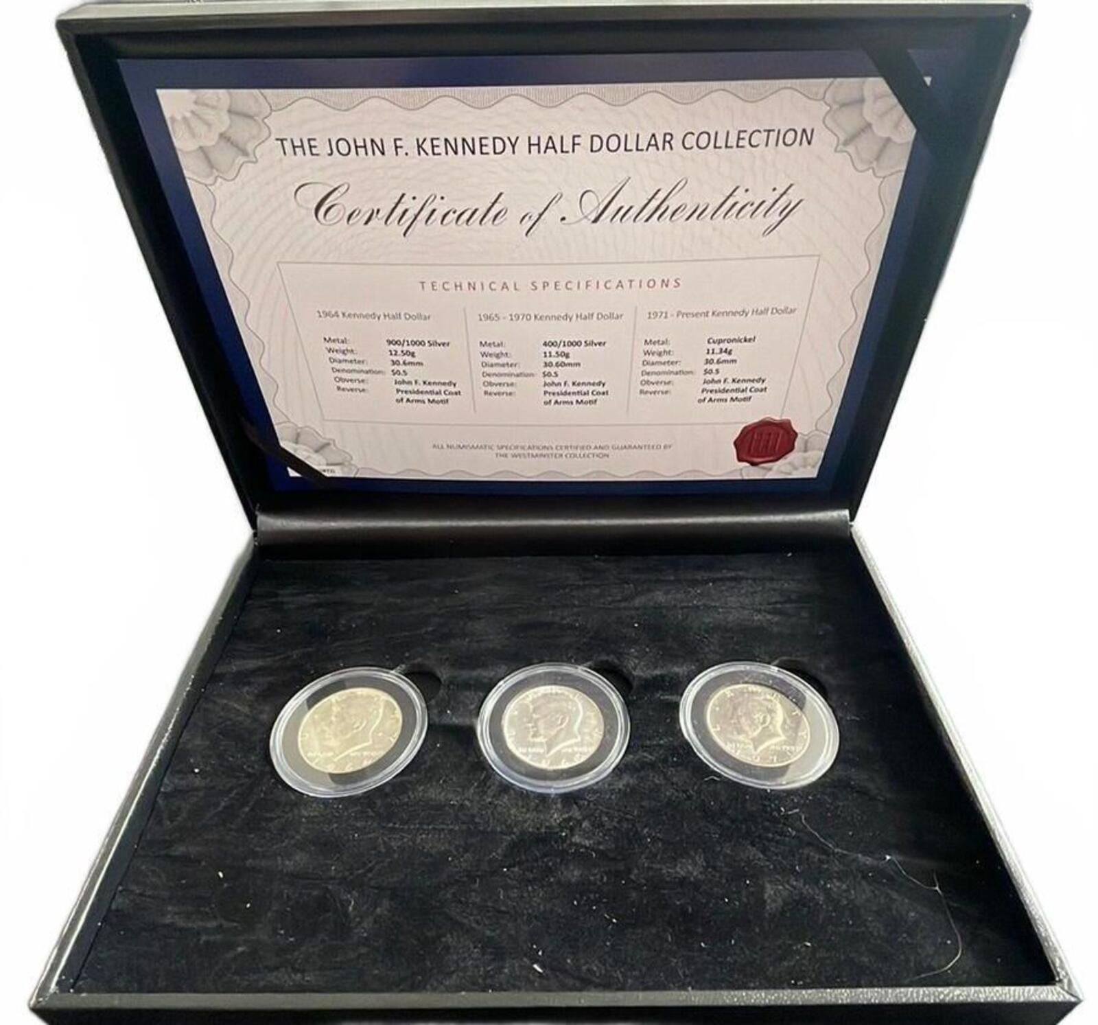 John F. Kennedy Half Dollar Silver Coin Set 1964-1971